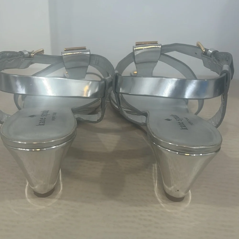 Kate Spade New York Silver Sandals with Gold Accents - Picture 5 of 13